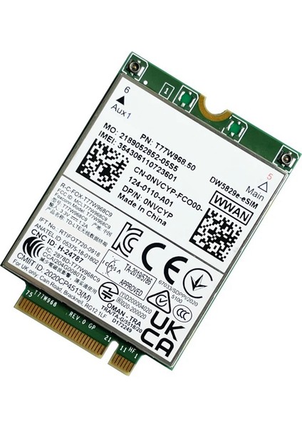 T77W968 50 DW5829E-ESIM M 2 4g Modem Modülü Cat9 450MBPS Tdd-Lte 4g Modülü 7320 7330 7520 7530 7430 Dizüstü Bilgisayar (Yurt Dışından) fiyatları