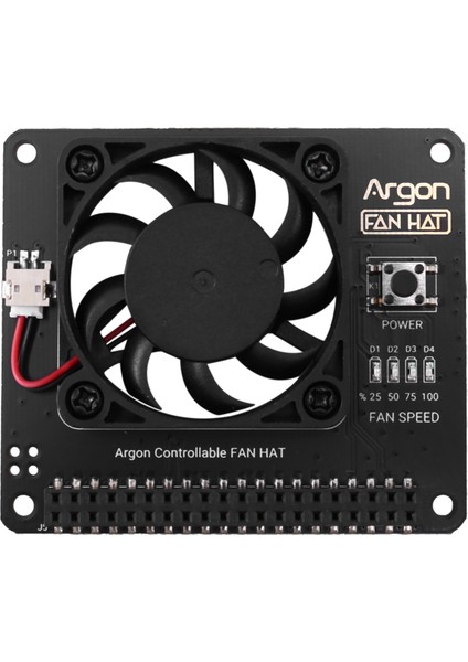Raspberry Pi Için Argon Fan Şapkası 4/3 Yazılım Ayarlanabilir Hız / 40MM Büyük Fan Raspberry Pi4 (Yurt Dışından)