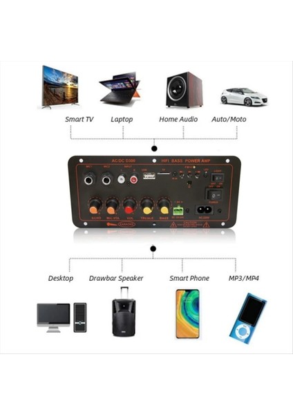 Bluetooth5 0 Audio 300W Amplifikatör Kartı D300 Subwoofer Çift Mikrofon Amp Amplıffıcatore Modül Aracı Medıca Play Abd Fişi (Yurt Dışından) modelleri