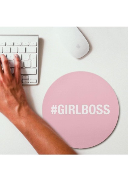Girlboss Hashtag Tasarımlı Hediye Mousepad - Mouse Pad - Fare Altlığı