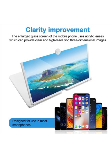 16 Inç Ekran Büyüteç Cep Telefonu Ekran Amplifikatörü Cep Telefonu Amplifikatörü Cep Telefonu Tutucu Ekran Büyütme B (Yurt Dışından) fırsatları