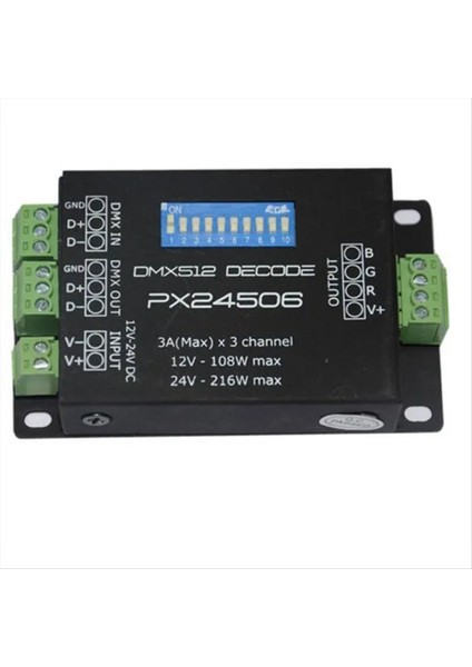 PX24506 LED Denetleyici LED Kod Çözücü Dmx 512 Kod Çözücü Sürücüsü 9A Dmx 512 Amplifikatör 12V 24V Rgb LED Şerit Işıkları (Yurt Dışından) fırsatları