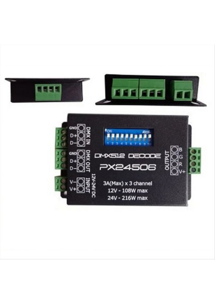 PX24506 LED Denetleyici LED Kod Çözücü Dmx 512 Kod Çözücü Sürücüsü 9A Dmx 512 Amplifikatör 12V 24V Rgb LED Şerit Işıkları (Yurt Dışından) indirimleri