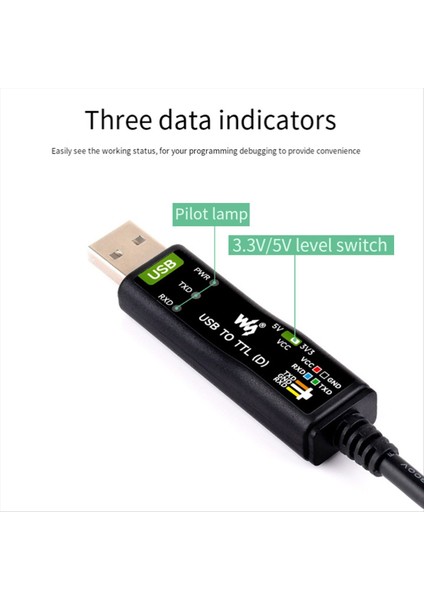Waveshare Endüstriyel Usb&#39 Ye Ttl (D) Seri Modül Kablosu FT232RNL Raspberry Pi 5 Seri Port Hata Ayıklama Modülü Için 300BPS-3MBPS (Yurt Dışından) fiyatları