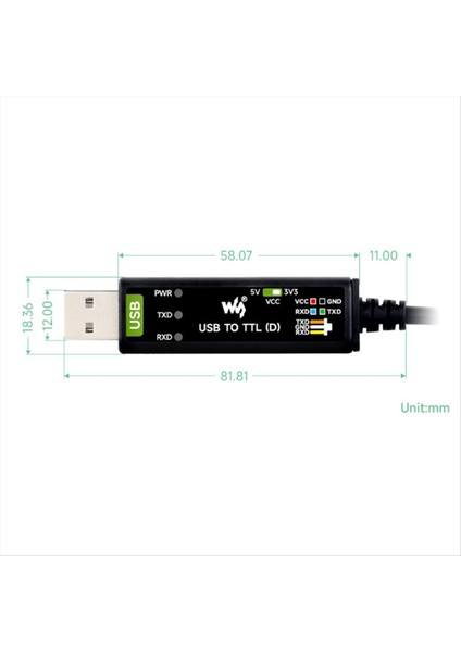 Waveshare Endüstriyel Usb&#39 Ye Ttl (D) Seri Modül Kablosu FT232RNL Raspberry Pi 5 Seri Port Hata Ayıklama Modülü Için 300BPS-3MBPS (Yurt Dışından) fırsatları