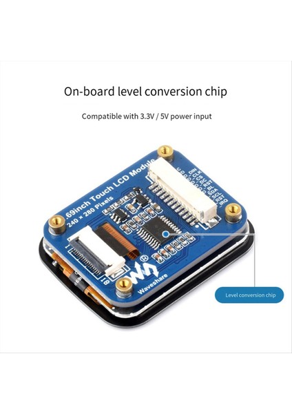 Waveshare 1 69 Inç Touch LCD Modülü 240X280 Spı I2C Arayüz 262K Renkler ST7789V2 Sürücü Çip CST816T Kapasitif Dokunmatik Çip (Yurt Dışından) modelleri