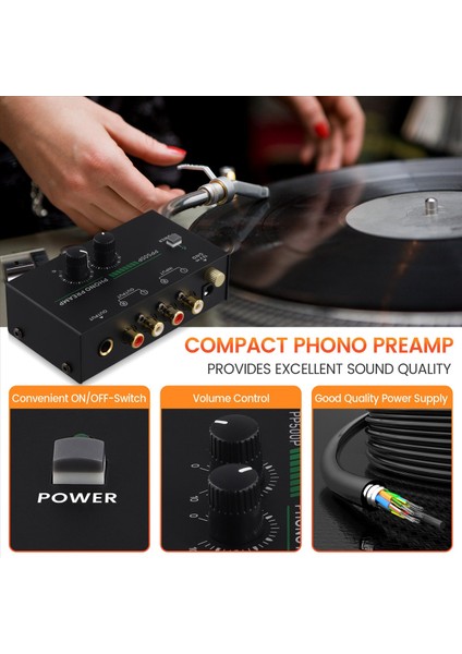 Fono Turntable Preamp Rc A Girişli Fonograf Ön Pampifikatörü Rca/trs Çıkışı Turntable Record Play Eu Fişi Için (Yurt Dışından) indirimleri