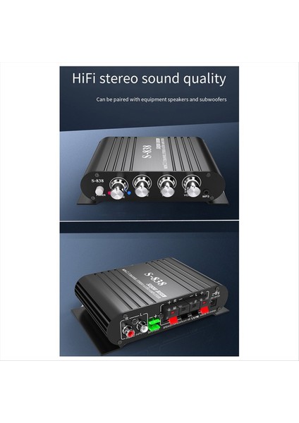 Auto Partner S-838 2 1ch Audio Güç Amplifikatörü Rms 30WX2+40WX1 Sınıf D Subwoofer Çıkışı ile Dijital Ses Amp (Yurt Dışından) indirimleri