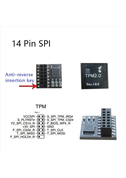 2x Tpm 2 0 Şifreleme Güvenlik Modülü Uzak Kart 14 Pin Spı Tpm2 0 Asus Motboard Için Güvenlik Modülü (Yurt Dışından) modelleri