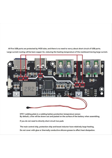 2pcs 22 5W Hızlı Şarj Mobil Güç Modülü 5 Bağlantı Noktası Çift Yönlü Şarj Modülü Devre Kartı Dıy Qc4 0 Qc3 0 (Yurt Dışından) modelleri