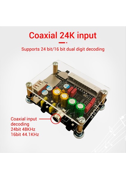 Dam K1 Kayıpsız Ateş Bluetooth U Disk Ses Kartı Koaksiyel Tf Kod Çözücü Güç Amplifikatörü Ön Amplifikatör Dsp Tuning (Yurt Dışından) modelleri