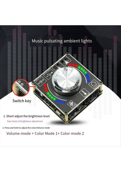 10W15W20W Stereo Bluetooth Audio Dijital Amplifikatör Modülü Hacim Spektrum Müzik Ritim Işık D15H (Yurt Dışından) modelleri