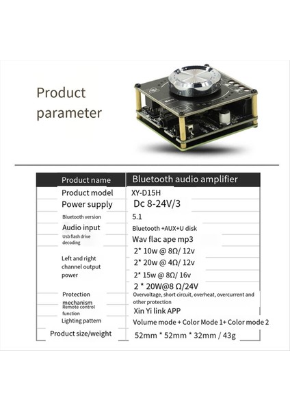 10W15W20W Stereo Bluetooth Audio Dijital Amplifikatör Modülü Hacim Spektrum Müzik Ritim Işık D15H (Yurt Dışından) indirimleri