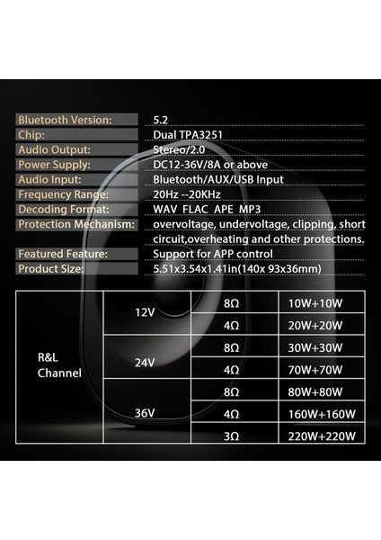 Dajunguo T220HS Bluetooth Amplifikatör Kartı 220W+220W Stereo Kanal Hıfı Amplifikatör TPA3251 Bluetooth 5 2 Ses Modülü (Yurt Dışından) modelleri