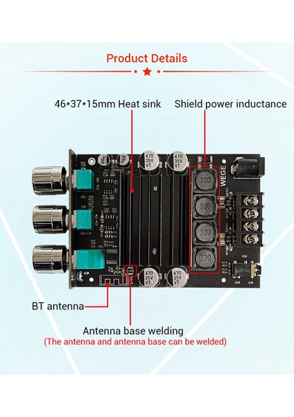 Zk-Xpsm 150WX2 Bluetooth Tiz ve Bas Ayarlama Subwoofer Amplifikatör Kartı Yüksek Güçlü Ses Stereo Amp TDA7498E (Yurt Dışından) fırsatları