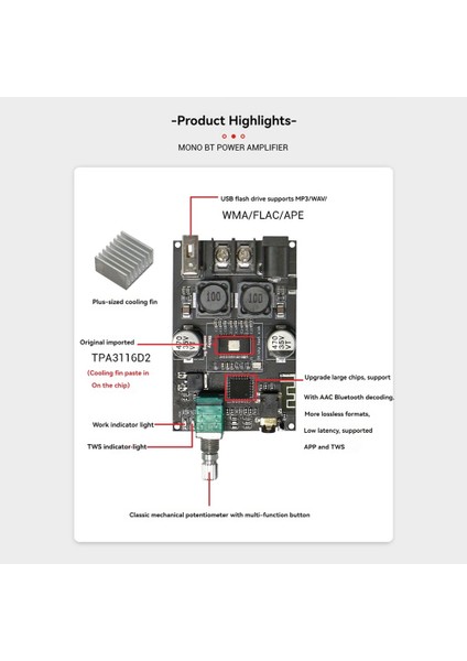 100W Bluetooth Ses Amplifikatör Kart Modülü Mono Dijital Güç Amplifikatör Kurulu Ev Sineması Için Tws 1set (Yurt Dışından) fiyatları