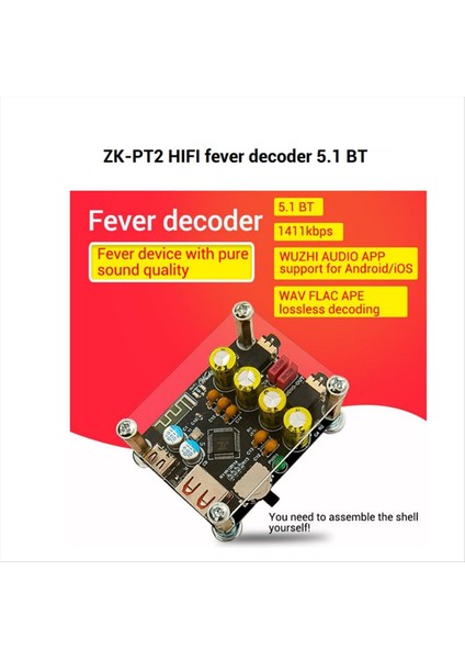 Zk-Pt2 Hıfı 5 1 Bluetooth USB Kod Çözücü Player Player Kayıpsız Wav/flac/ape Ses Alıcı Ses Amplifikatör Uygulama Fonksiyonu (Yurt Dışından) indirimleri