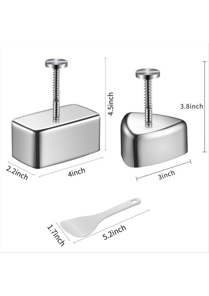 3 Paket Onigiri Kalıp Paslanmaz Çelik Musubi Kalıp Pirinç Kalıp Kiti Maker Pres Klasik Üçgen Pirinç Top Maker Sushi Kalıp (Yurt Dışından) fiyatları