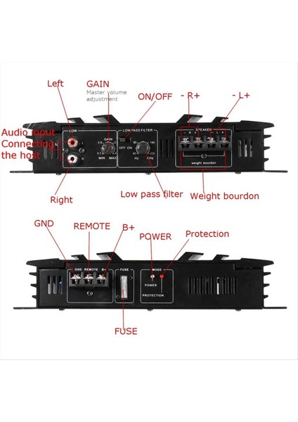 C-236 3800W Araç Amplifikatör 2 Kanal Siyah Alüminyum Alaşım Yüksek Güçlü Araba Stereo Ses Güç Amplifikatörü Araba Subwoofer (Yurt Dışından) indirimleri