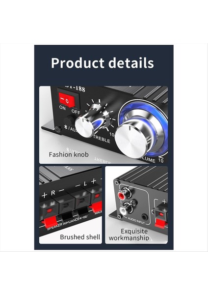BT-188 Dijital Bluetooth Amplifikatör Mini 2 Kanal Çıktı Ana Bilgisayar Ses Amplifikatörü 12V Araba (Yurt Dışından) modelleri