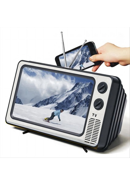 Retro Tv Telefon Büyüteç 3D Hd Cep Telefonu Ekranı 12 Inç Retro Tv Amplifikatörü Tüm Akıllı Telefonlar Için (Yurt Dışından) modelleri