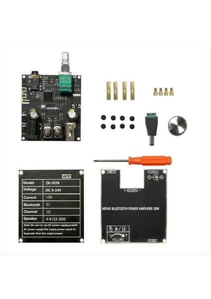 ZK-301B Bluetooth Amplifikatör Kartı Tek Ses 30W Bluetooth Ses Güç Amplifikatör Modülü Ev Video Aksesuarları (Yurt Dışından)
