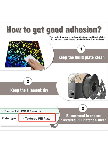 Bambu-Lab X1/X1C/X1E/P1P/P1S/A1 3D Yazıcı Için Pey Peı Yapı Plakası (Yurt Dışından) modelleri