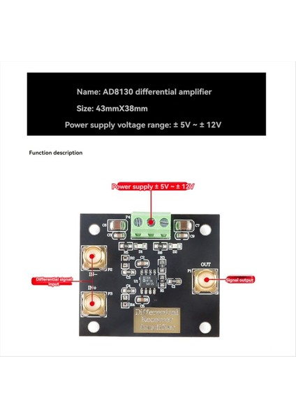 AD8130 Diferansiyel Alıcı Amplifikatör Kartı Modülü Tek Uçlu Ortak Mod Ret Oranı Düşük Gürültü Distorsiyon Kartı (Yurt Dışından) fırsatları