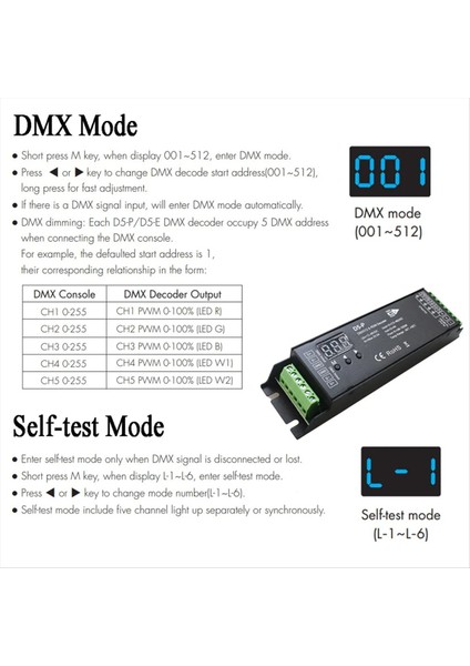 5 Kanal Dmx Kod Çözücü Rdm Dijital Ekran DMX512 Dimmer Sürücü Pwm Rgbcct LED Denetleyici LED Modül Işığı (Yurt Dışından) indirimleri