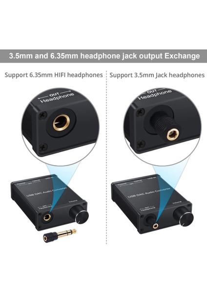Kulaklık Amplifikatörüne Sahip USB Dac Audio Dönüştürücü Adaptörü Usb&#39 Den Koaksiyel S/pdıf Dijital - Analog 6 35MM Ses Ses Kartı (Yurt Dışından) fiyatları