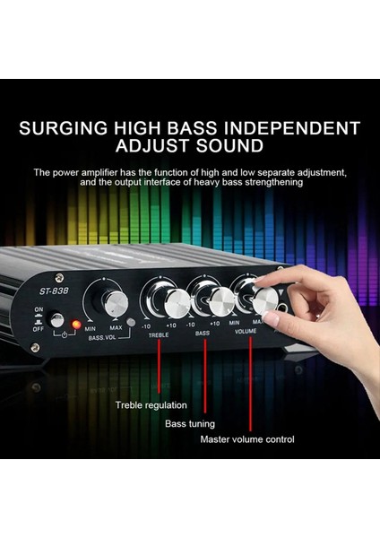 ST-838 Ses Amplifikatörü Siyah Mini Amplifikatör Hıfı Ses Amplifici Fm Radyo Mini Hıfı Ses Güç Amplıfıcı Abd Fişi (Yurt Dışından) indirimleri