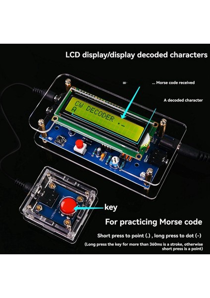 Decoder Morse Kodu Okuyucu Translate Dıy Kitleri Cw Morse Kodu Egzersiz Kod Çözücü Kiti Dijital LCD ile Radyo (Yurt Dışından) fiyatları