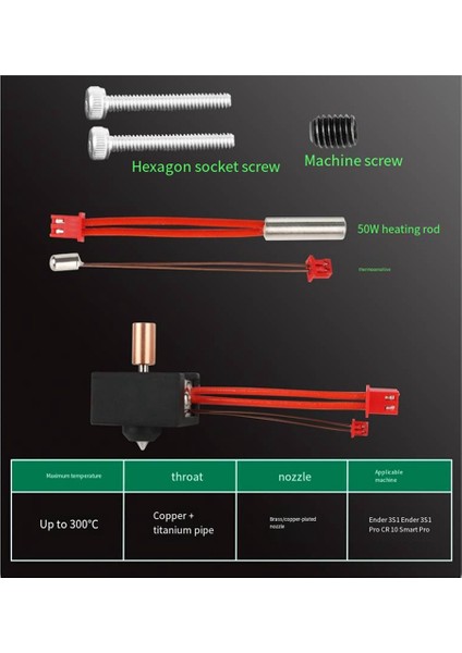 Ender3 S1/pro Baskı Başı Sıcak Uç Kiti Bakır Kaplamalı Titanyum Alaşım Bimetalik Yüksek Sıcaklık Dayanıklı Yükseltilmiş (Yurt Dışından) fırsatları