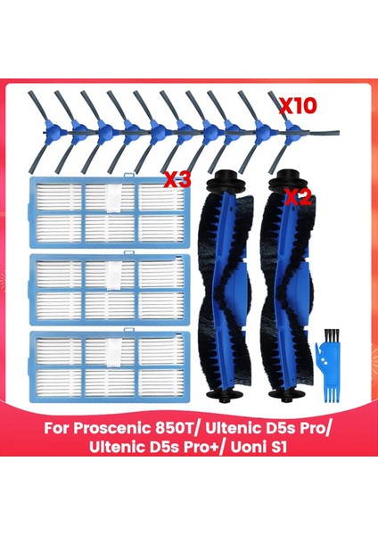 Proscenic 850T Için Ultenic D5S Pro Için Ultenik D5S Pro+Için Uoni S1 Vakum Süpürücü Ana Yan Fırça Hepa Filtresi (Yurt Dışından)