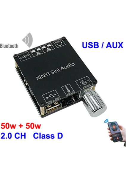 2X50W Bluetooth 5 0 Güç Amplifikatörü Sınıf D Ses 10W-200W Hıfı Stereo Kablosuz Müzik Çalar USB Ses Kartı Dijital Amp (Yurt Dışından) fırsatları