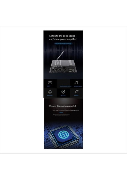AK380 Bluetooth Amplifikatör Hıfı Ses Karaoke 2 Kanal Ev Sineması Amplifikatörü Güç D Sınıfı D Amplifika USB Sd Aux Giriş (Yurt Dışından) modelleri