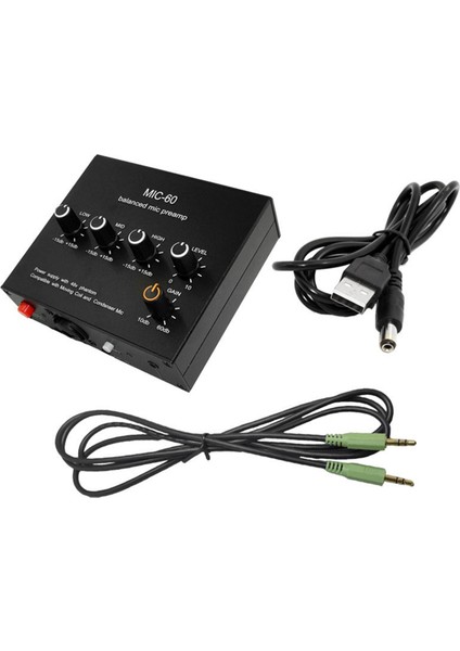 3 5 mm Kablolu 48V Phantom Power ile Dengeli Dinamik Mikrofon Amplifikatör Müzik Amplifikatörü Mıc-60 (Yurt Dışından)