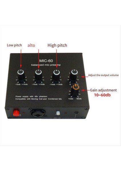 3 5 mm Kablolu 48V Phantom Power ile Dengeli Dinamik Mikrofon Amplifikatör Müzik Amplifikatörü Mıc-60 (Yurt Dışından) modelleri