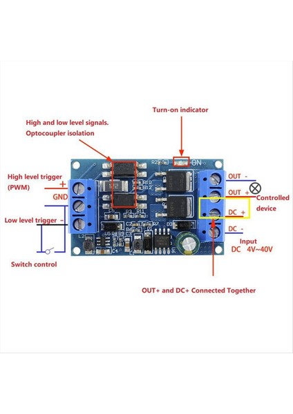 Dc 4V-60V Mos Tetikleme Modülü Yüksek/düşük Seviyeli Tetikleyici Için Pwm Kontrollü Anahtar Kontrol Kartı Modülü (Yurt Dışından) modelleri