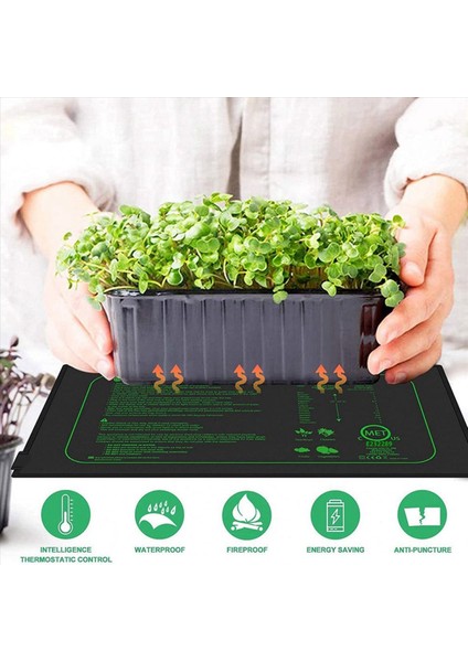 Bitki Büyümesi Için 5 ℃ Ila 42 ℃ Sıcaklık Ayarlı 2x 50W Fide Isı Matı Çimlenme Ab Fişi (Yurt Dışından) indirimleri