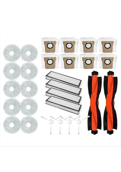 Xiaomi X20+/X10+/X20 PLUS/X10 Plus Elektrikli Süpürge Yedek Parçaları Için 28 Adet Fırça Hepa Filtre Paspas Bezi Toz Torbası (Yurt Dışından)