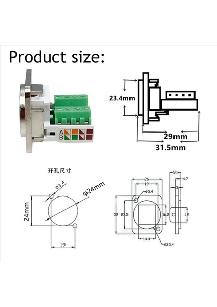 2x RJ45 Panel Montaj Vidalı Terminal Adaptörü RJ45/8P8C Panel Bağlantı Konnektörü D-Tip RJ45 Dişi Lehimsiz Terminal (Yurt Dışından) fırsatları