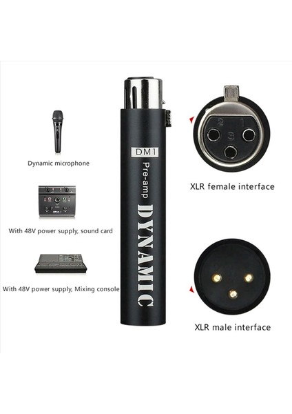 2x Dm1 Dinamik Mikrofon Önsözü Için Değiştirin Dinamik ve Pasif Şerit Mikrofonları Için 28DB Kazanç Amplifikatörü Siyah (Yurt Dışından) fiyatları