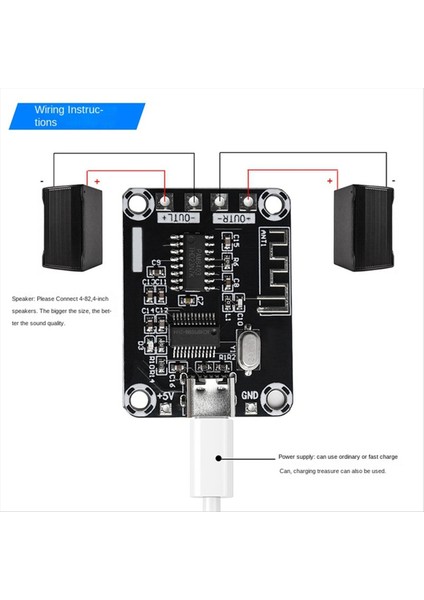 PAM8403 Dijital Bluetooth Amplifikatör Kartı DC5V Mini Kılıf Tip-C Powered 5W USB Amplifikatör Kartı Modülü (Yurt Dışından) modelleri