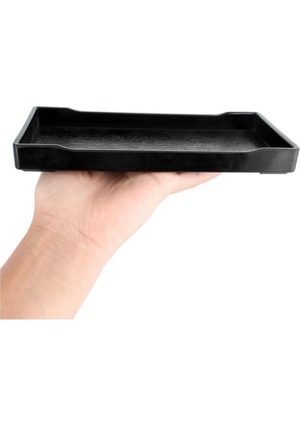 2x Plastik Dikdörtgen Tasarım Öğle Yemeği Yemek Tepsisi Salver Siyah (Yurt Dışından) modelleri