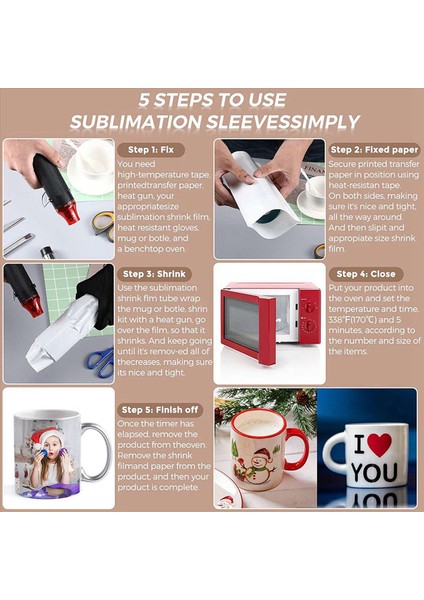 210PCS Süblimasyon Büzülme Sargı Filmi 5X10 Inç Isı Transfer Büzülme Filmi Büzülme Sargı Çantaları Kupa Için Beyaz Büzülme Sarma Bantları (Yurt Dışından) modelleri