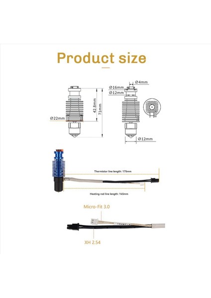 Voron 2 4/prusa Için Chc- V6 Hotend Isıtma Çekirdek Volkan Seramik Hotend Kit 3D Yazıcı Parçaları (Yurt Dışından) modelleri
