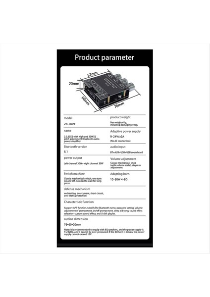 ZK-302T Bluetooth Dijital Güç Amplifikatör Modülü 2 0 Stereo Çift Kanallı 30W+30W Yüksek ve Düşük Tonlu (Yurt Dışından) modelleri