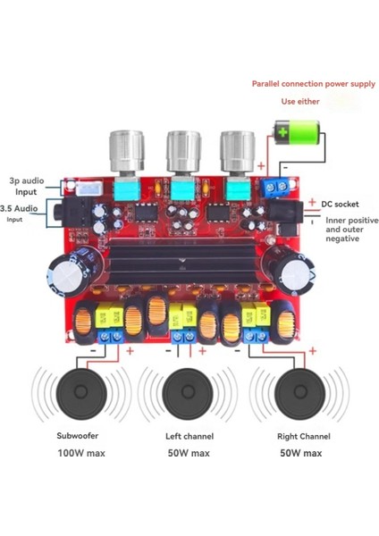 XH-M139 Dijital Güç Amplifikatör Kartı 2 1 Kanal 2X50W &amp 100W DC12-24V Amplifikatör Modülleri TPA311602 (Yurt Dışından) indirimleri