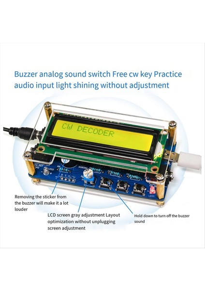 Yükseltilmiş HU-069B Cw Morse Kodu Kod Çözcüsü Eğitmen Parçaları Dıy Devre Kart Kaynak Uygulama Kiti (Yurt Dışından)